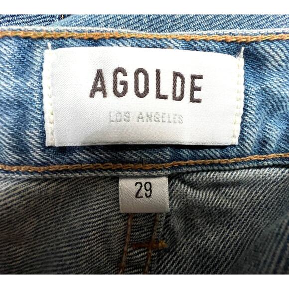 AGOLDE WOMENS 29 ELLIS TROUSER HIGH RISE ANKLE WIDE JEANS BAFFLE BLUE NEW - Picture 3 of 13